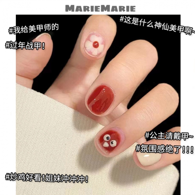 到手24片丨网红新款穿戴甲片高级感美甲贴成品新娘假指甲贴片长短