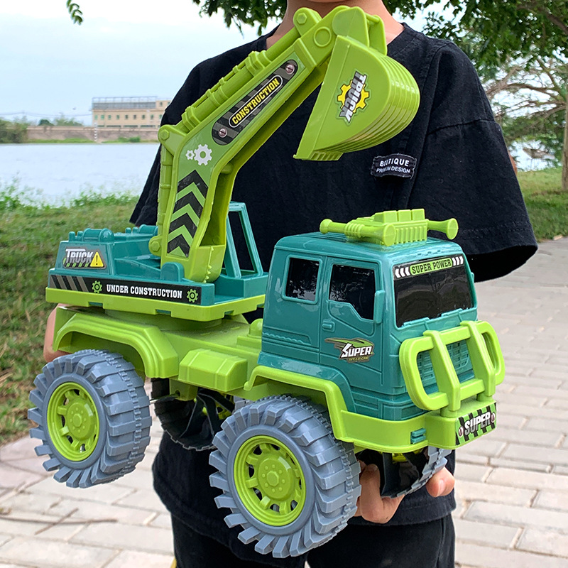 超大号挖掘机玩具儿童工程车翻斗车仿真滑行耐摔玩具车地摊可批发