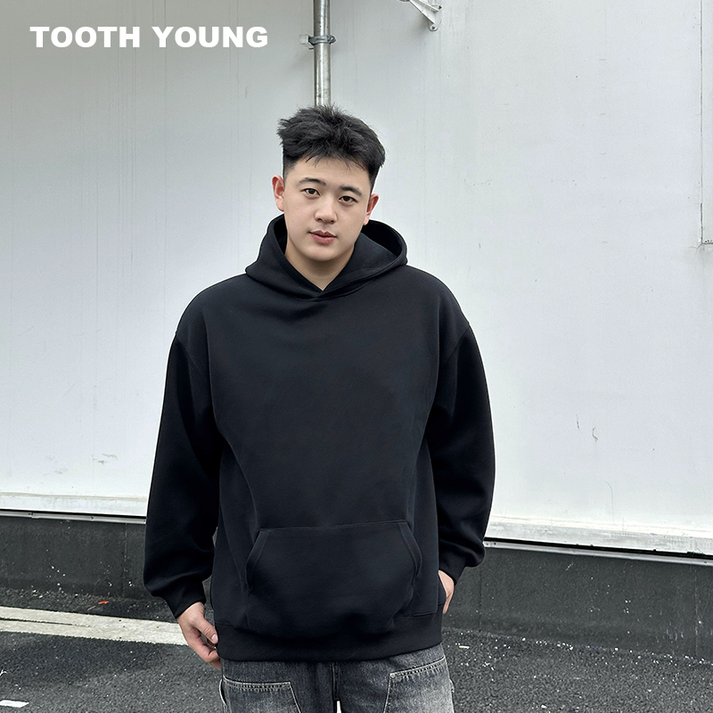 郑一爱穿搭【基础卫衣】重磅420g宽松大码男生春季连帽长袖卫衣