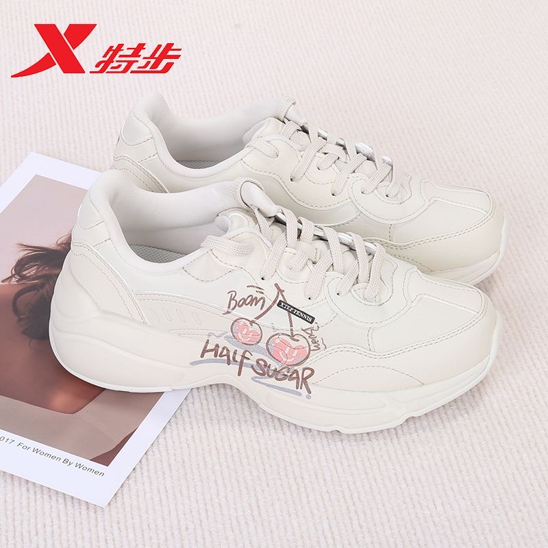 【门店热卖】特步慕星老爹厚底增高复古运动鞋女休闲鞋976118320051