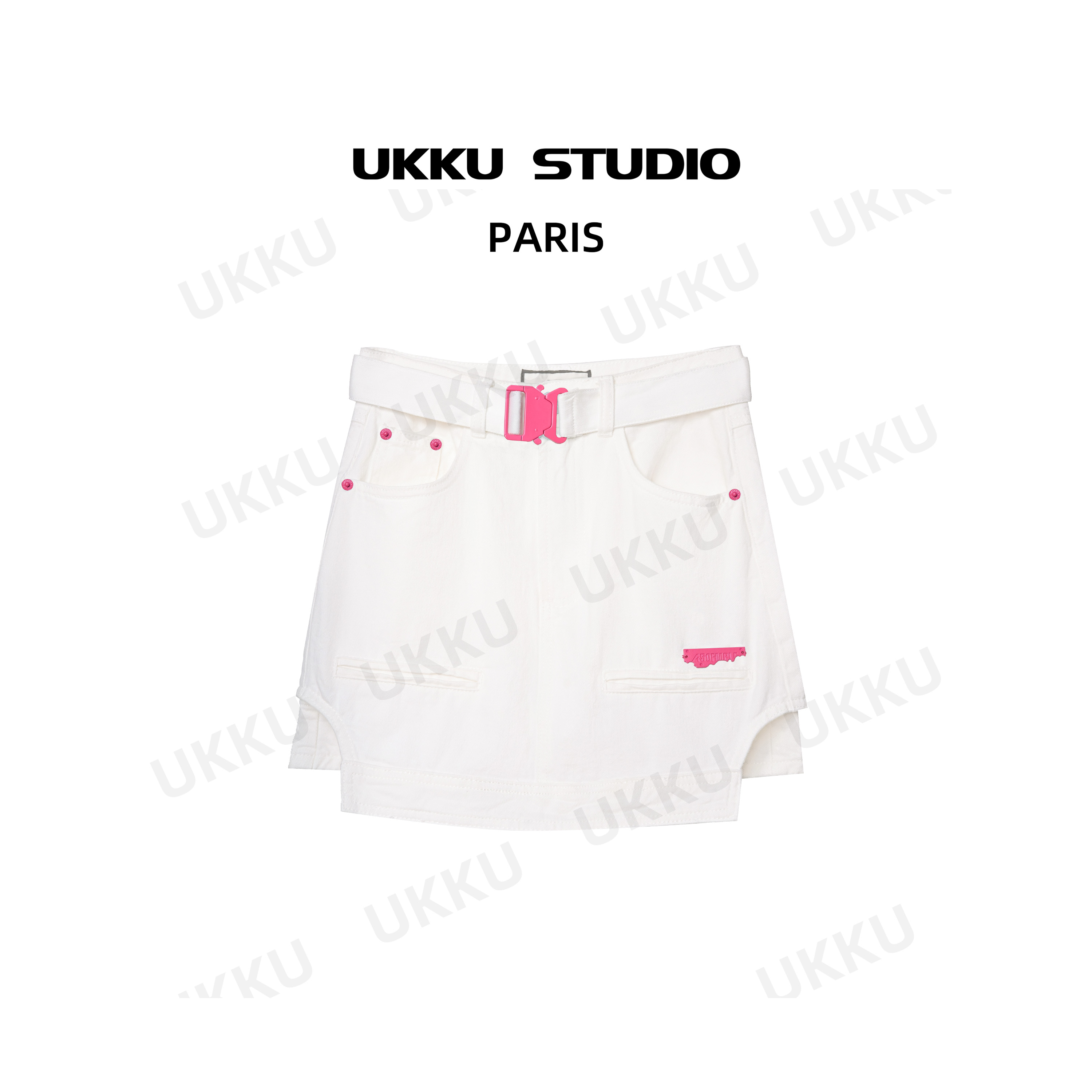 香【UKKUSTUDIO】设计时尚白色百搭短裙裤女士夏季显瘦211759
