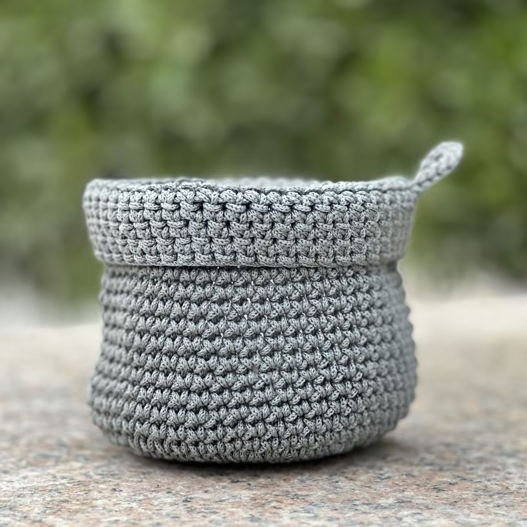 【清60】【灰色大号/ 中号/小号】桌面钩织收纳筐