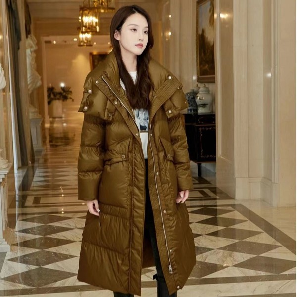 黑曜石C103鹅绒长款羽绒服女士冬季大被子款