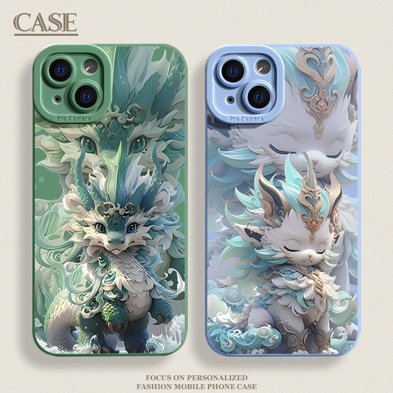 新年麒麟财龙iphone15苹果手机壳14promax硅胶13p/12龙年11全包X