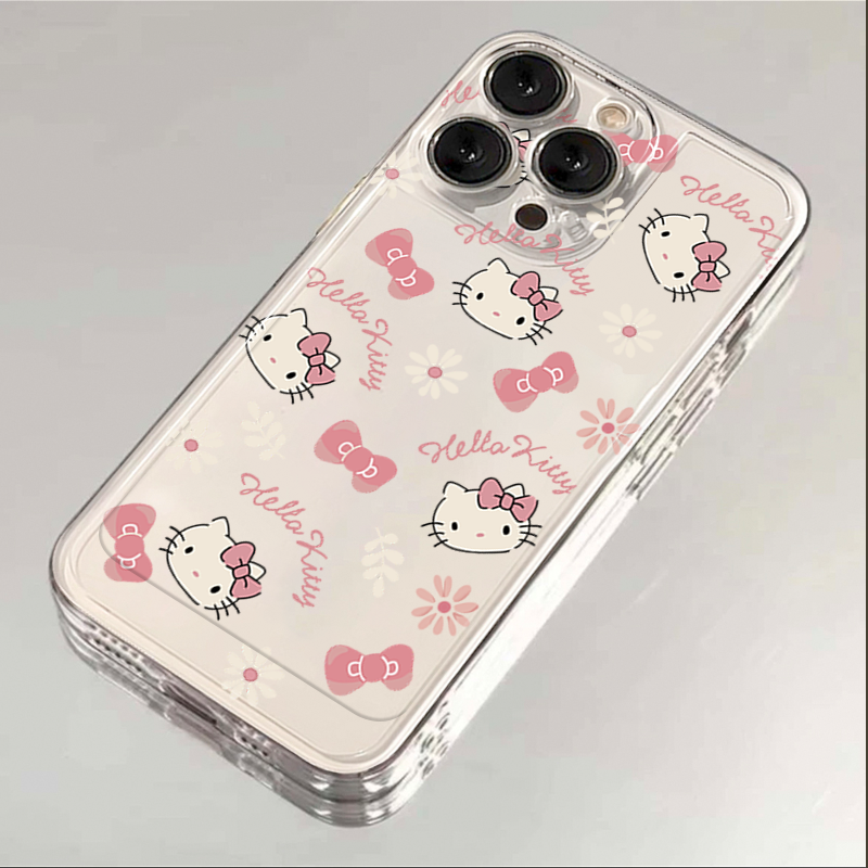 ins满屏凯蒂猫iphone15苹果手机壳14promax硅胶13pro透明12创意11