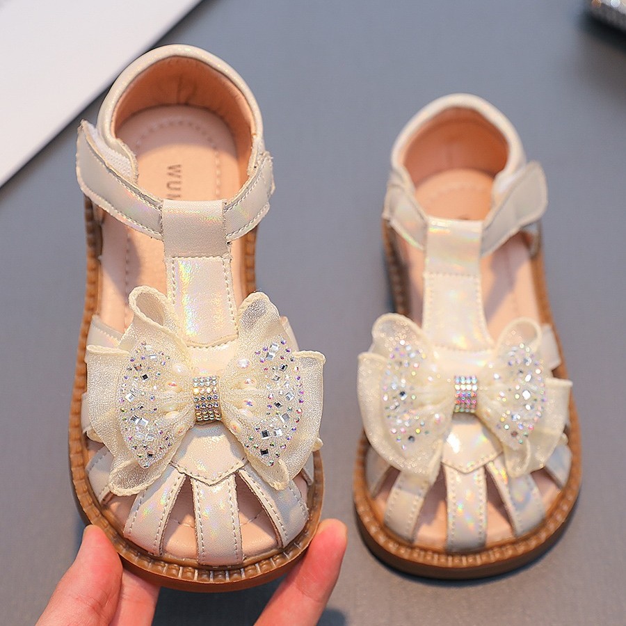 女童小童凉鞋鞋子儿童艾莎公主鞋软皮新款包夏季中大童小皮鞋软底