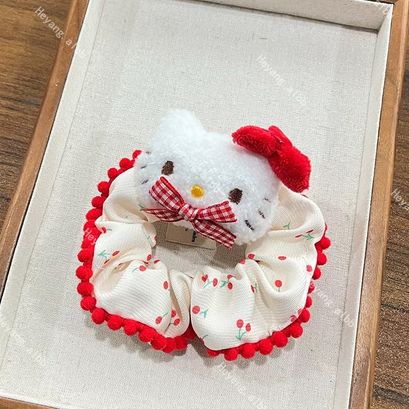 毛绒kt猫可爱丸子头绳秋冬马尾