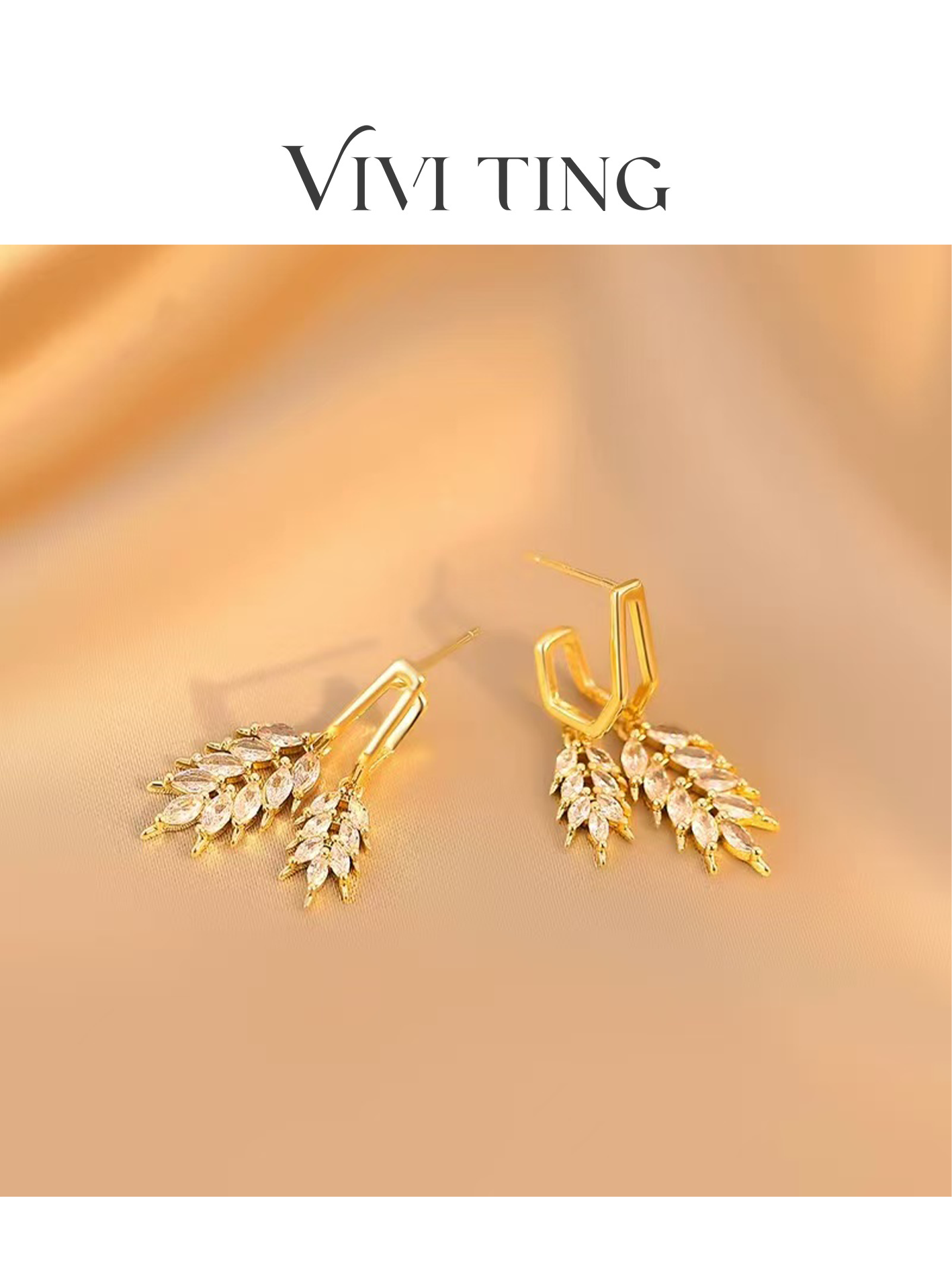 非金属仿水晶耳饰 【VIVI·TING】婷姐推荐秋冬时尚轻奢气质麦穗耳钉