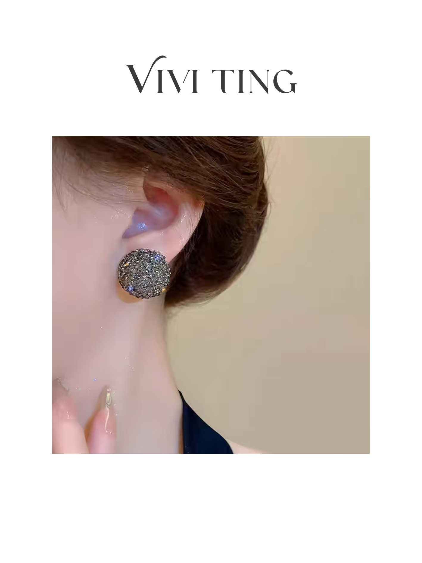 非金属铅玻璃耳饰 【VIVI·TING】婷姐推荐秋冬季时尚镶钻亮闪耳钉