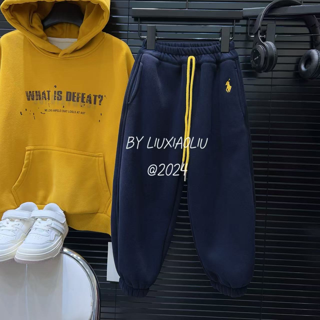 杭州六小六正版 BY LIUXIAOLIU冬季儿童加绒卫裤12518