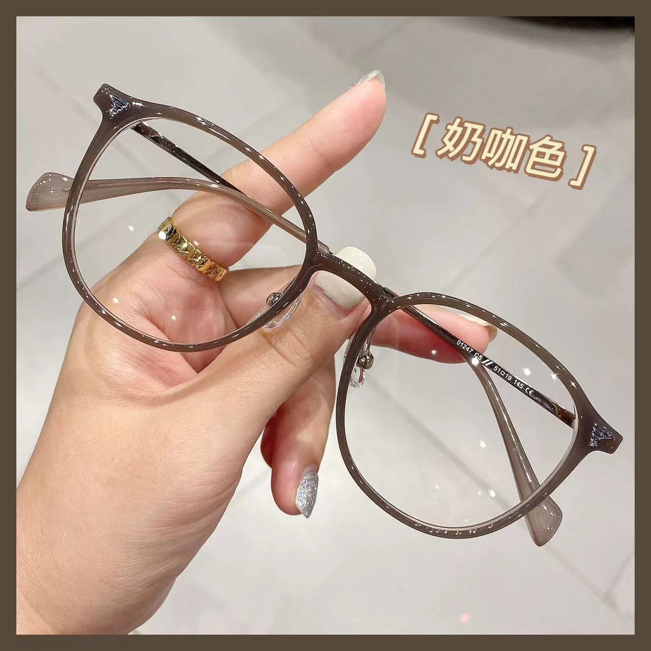 型号1247眼镜近视女有度数防蓝光抗辐射小圆框文艺护目近视镜可爱