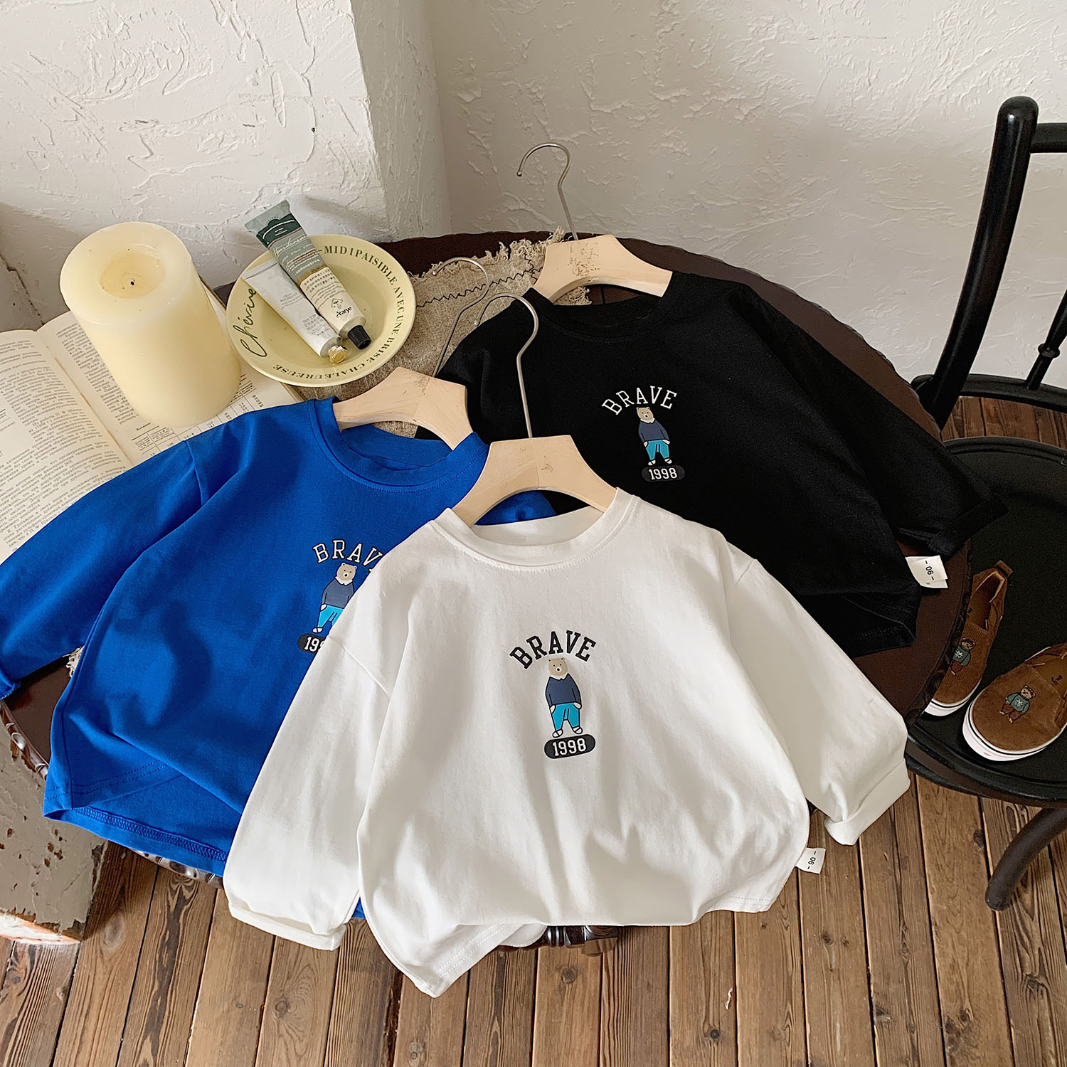 男女童新款卡通印花纯棉宝宝春秋款2024打底衫中小童长袖T恤上衣