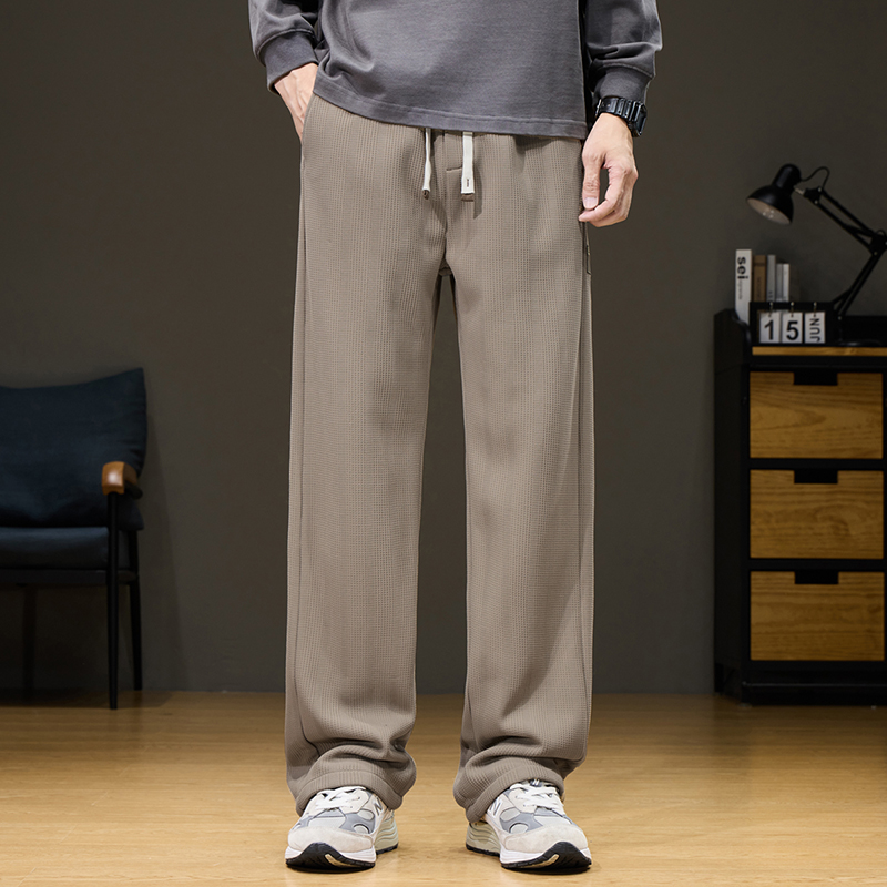 TUCANO/啄木鳥秋季新款直筒宽松休闲裤男士春秋百搭潮流格子垂感