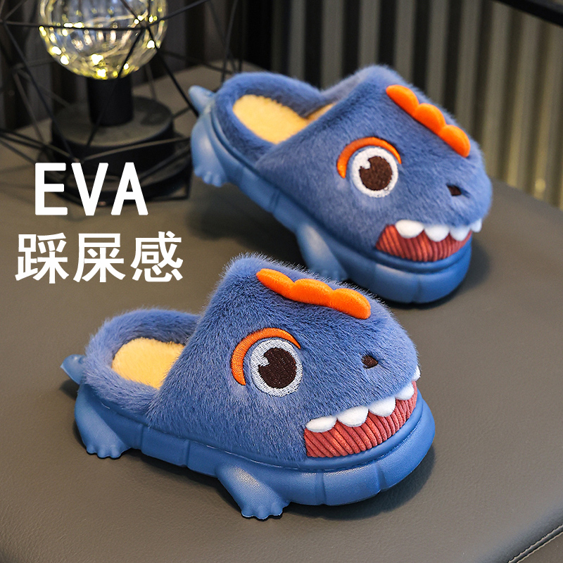儿童棉拖鞋秋冬2023包跟男女童宝宝婴幼儿鞋保暖室内居家包头3