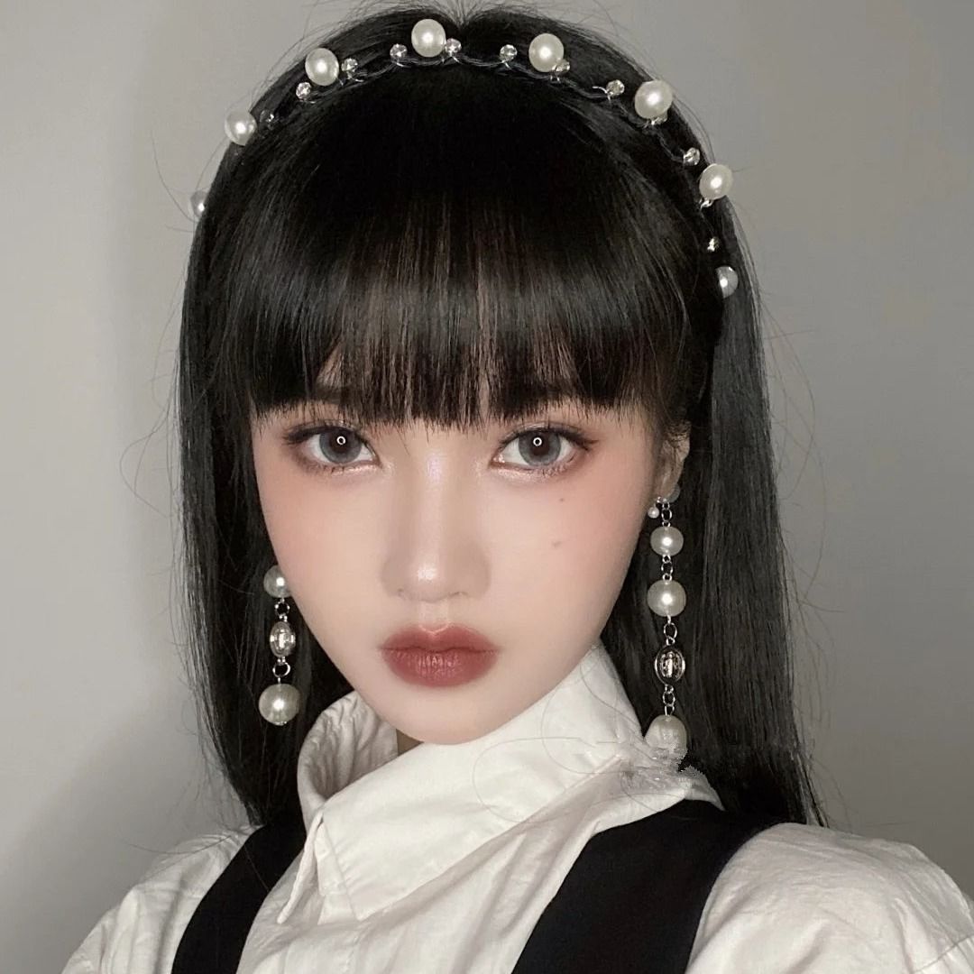 漫画刘海假发女自然真发网红一刀齐厚流海假头发圆脸修脸刘海贴片