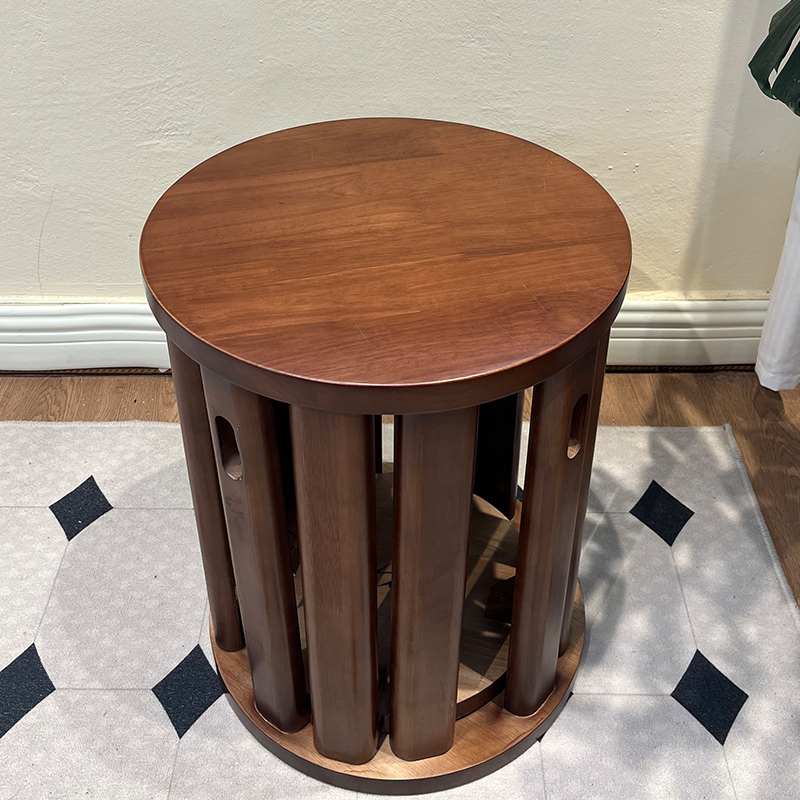 【纯实木】实木圆凳子茶几家用可叠吃饭登子餐桌凳叠叠乐凳子创意