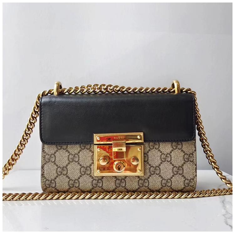95新 GUCCI/古驰 安洁利严选padlock链条包/BK0074352