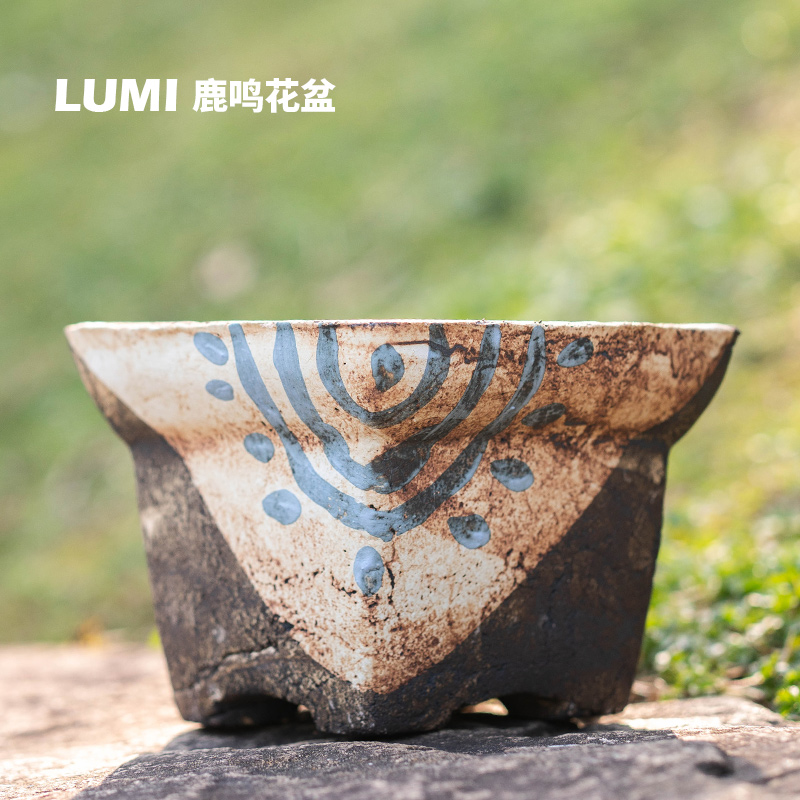 鹿鸣 复古麦饭石落地大口径绿植室内阳台大型办公室观叶多肉花盆