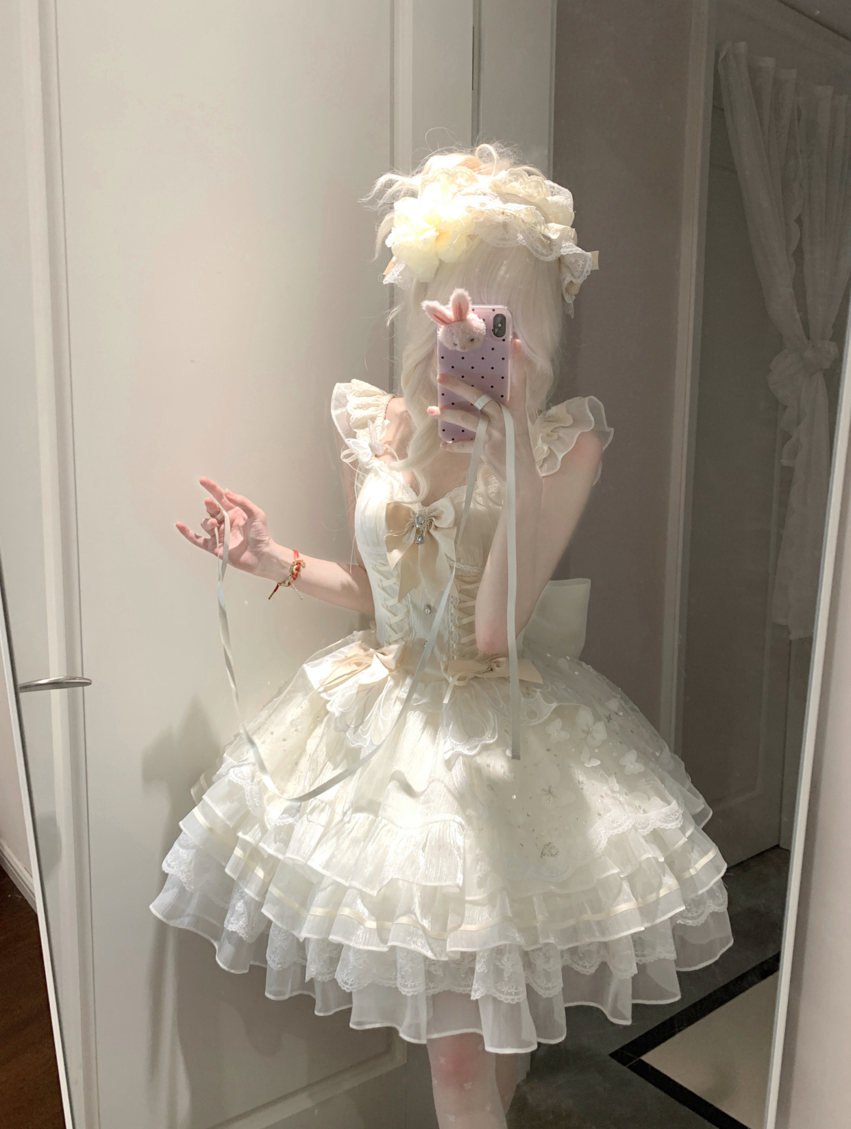 【飞行日记】初恋礼赞细闪蝴蝶大蝴蝶结公主风生日蛋糕lolita短裙