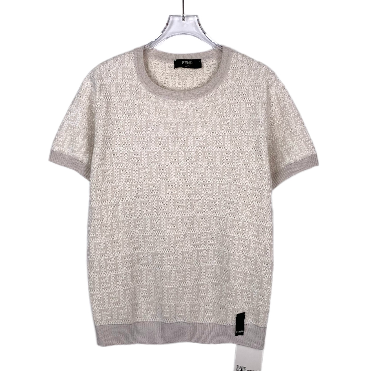 95新 FENDI/芬迪 潮奢豆 严选/logo老花满印短袖/014914 