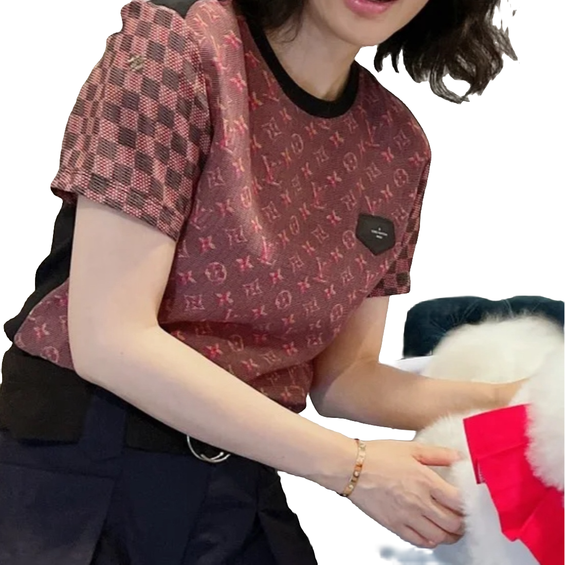 99新 LouisVuitton/路易威登 老花满印短袖T恤/013059