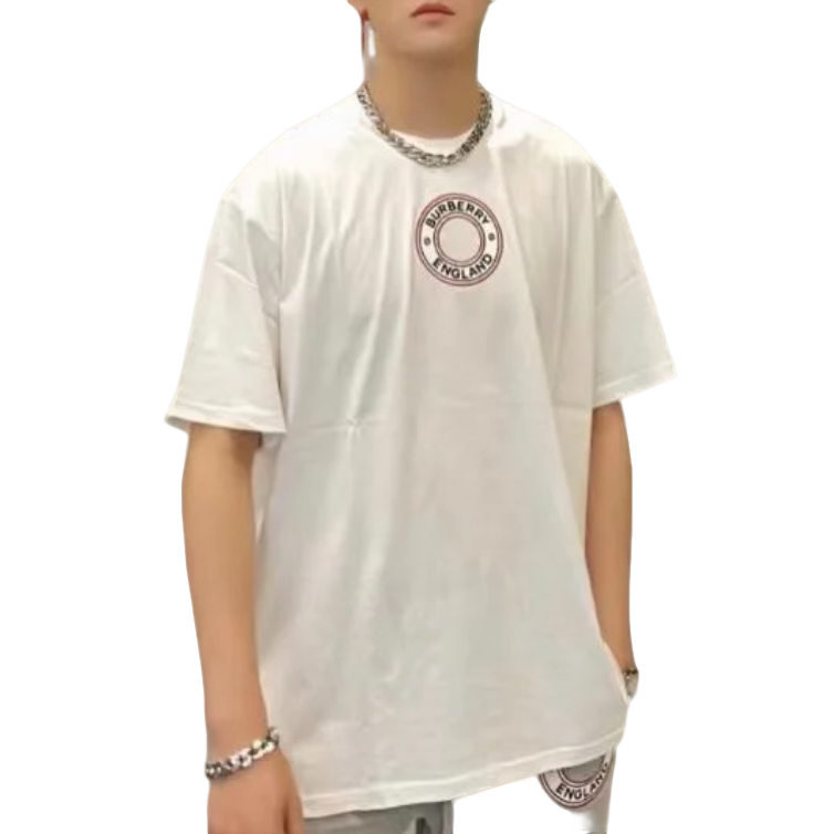 95新 BURBERRY/博柏利 徽标logo刺绣白色短袖/013641
