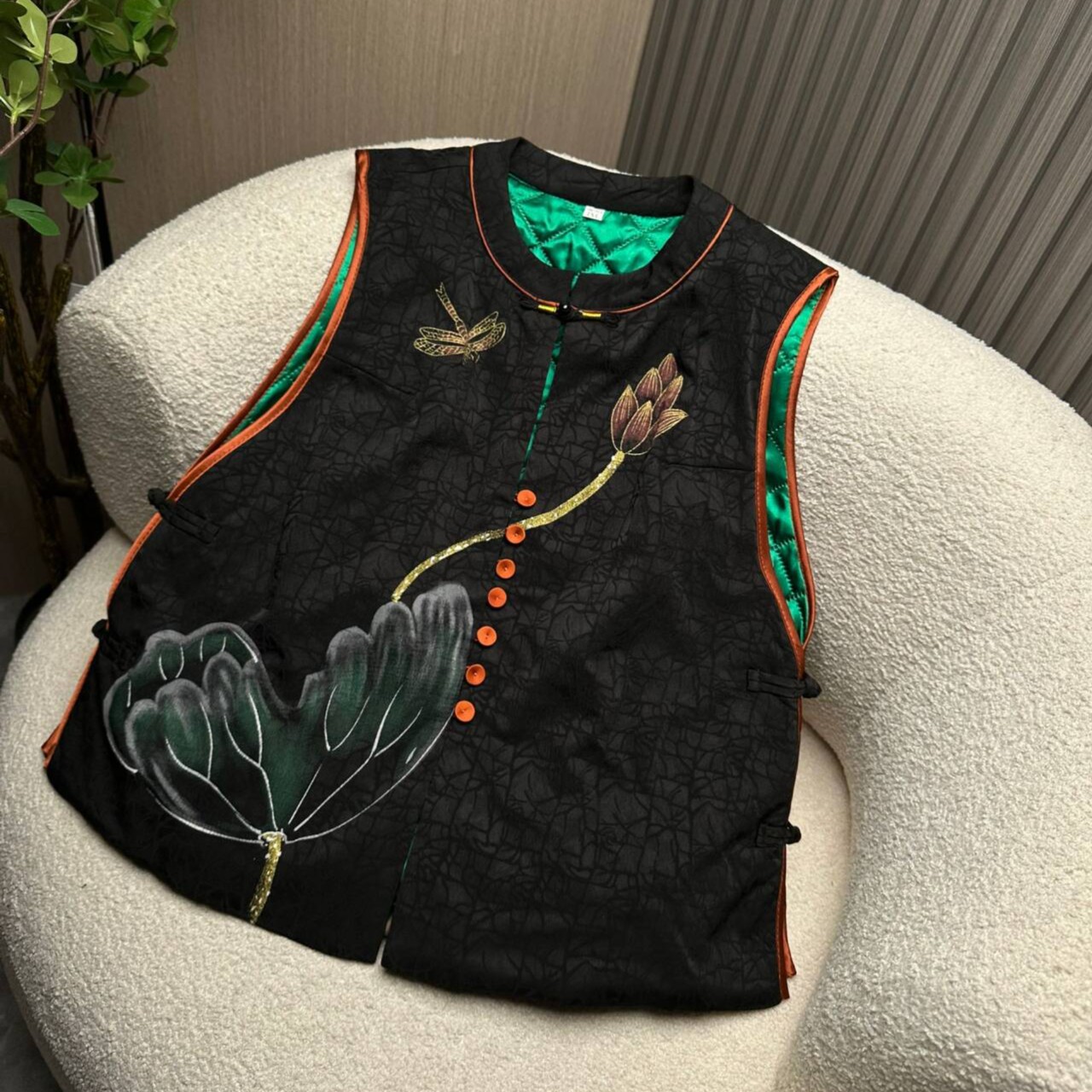 【蜻荷加棉】2025双面穿中国风马甲新中式复古立领国潮宽松马夹