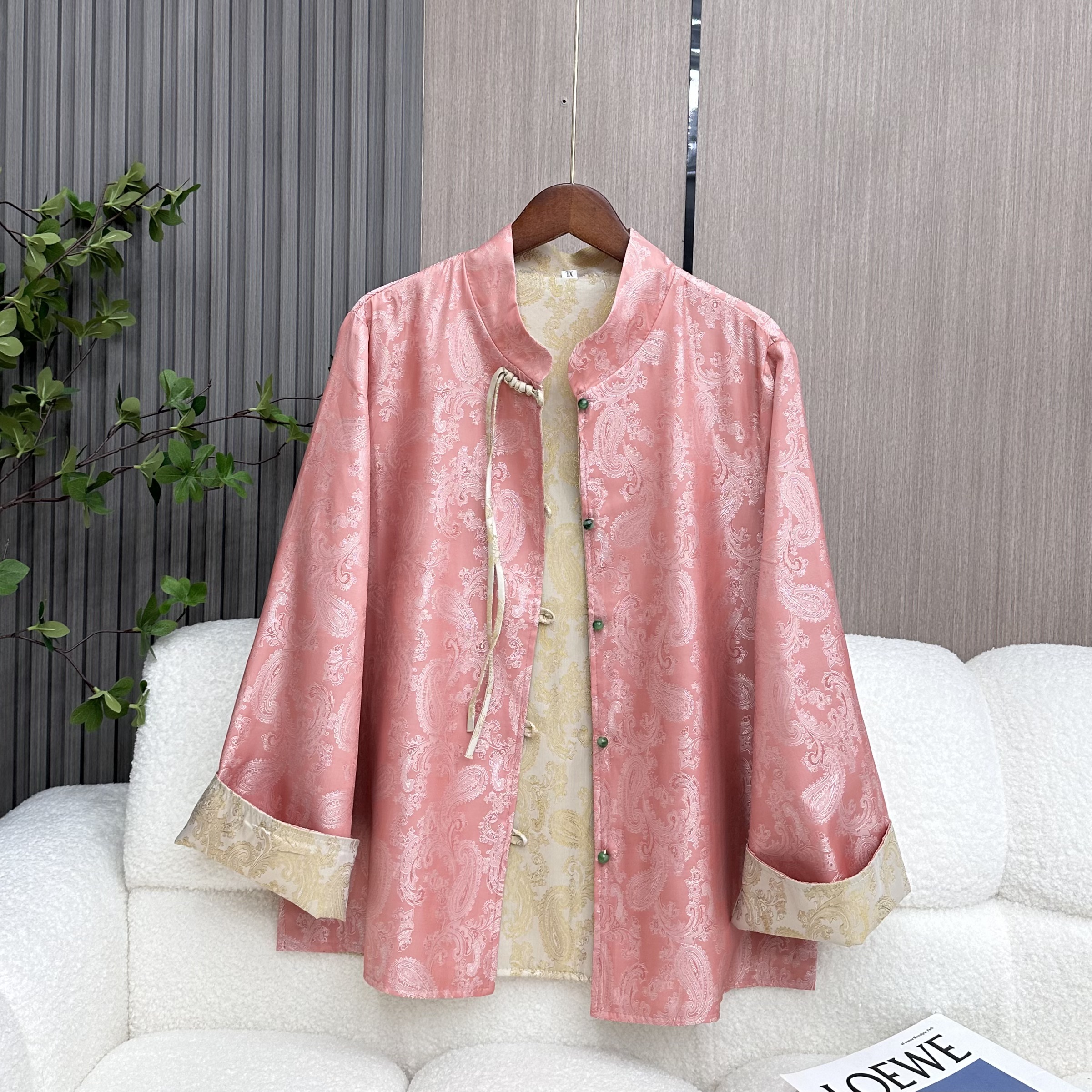 【粉墨】双面穿25年春季新中式盘扣宽松中式外套立领复古中国风百搭