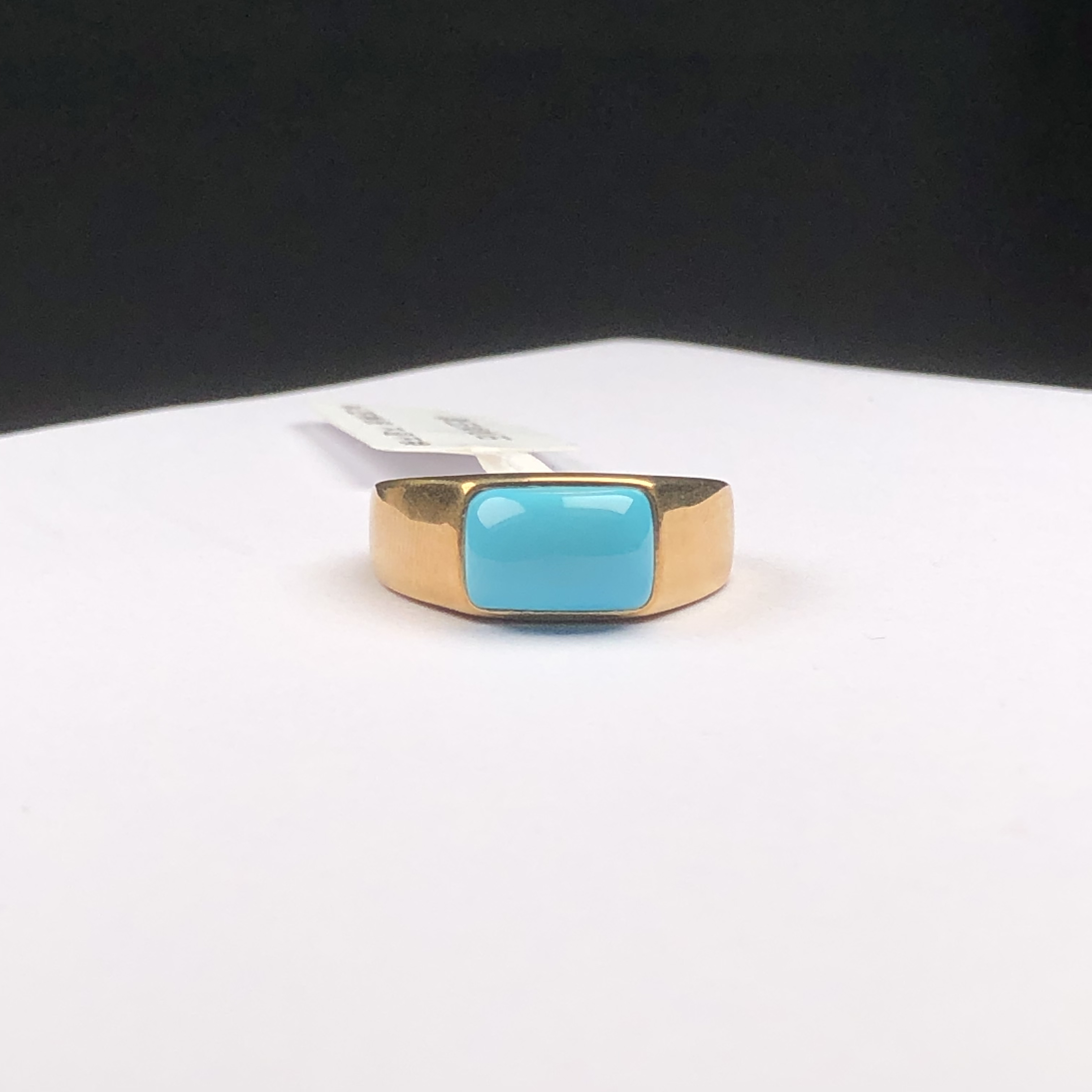 「鼎玉松石」天然无优化绿松石单珠暴暴蓝戒指走基地出地鼎玉绿松石