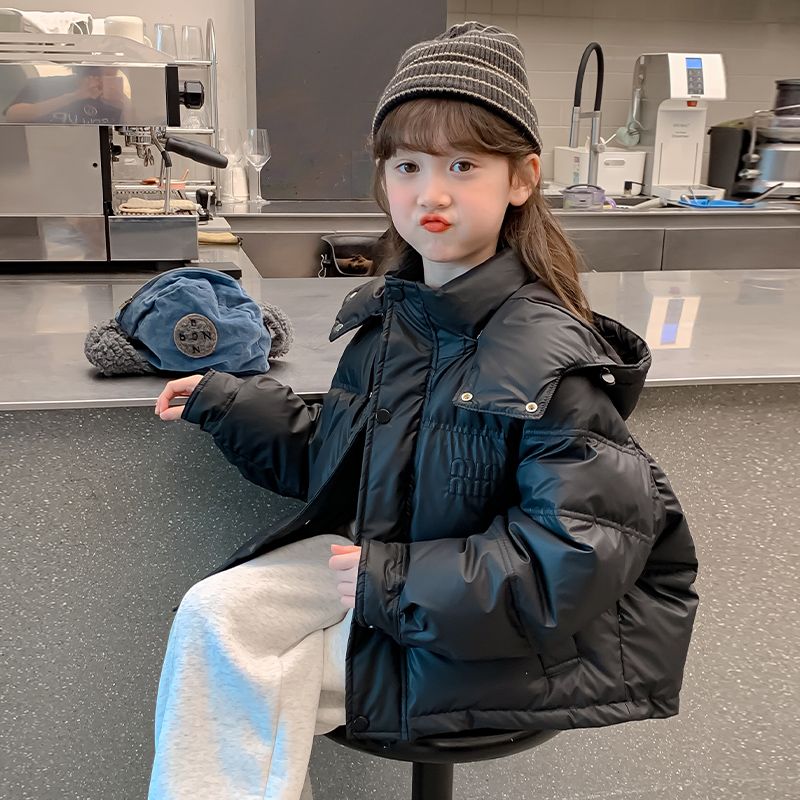 女童冬装棉服2024新款免洗连帽袄短款加厚大童棉袄洋气韩版中大童