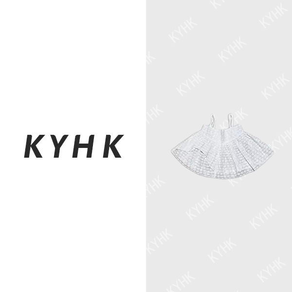 KYHK泡泡纱不规则荷叶边吊带上衣240345