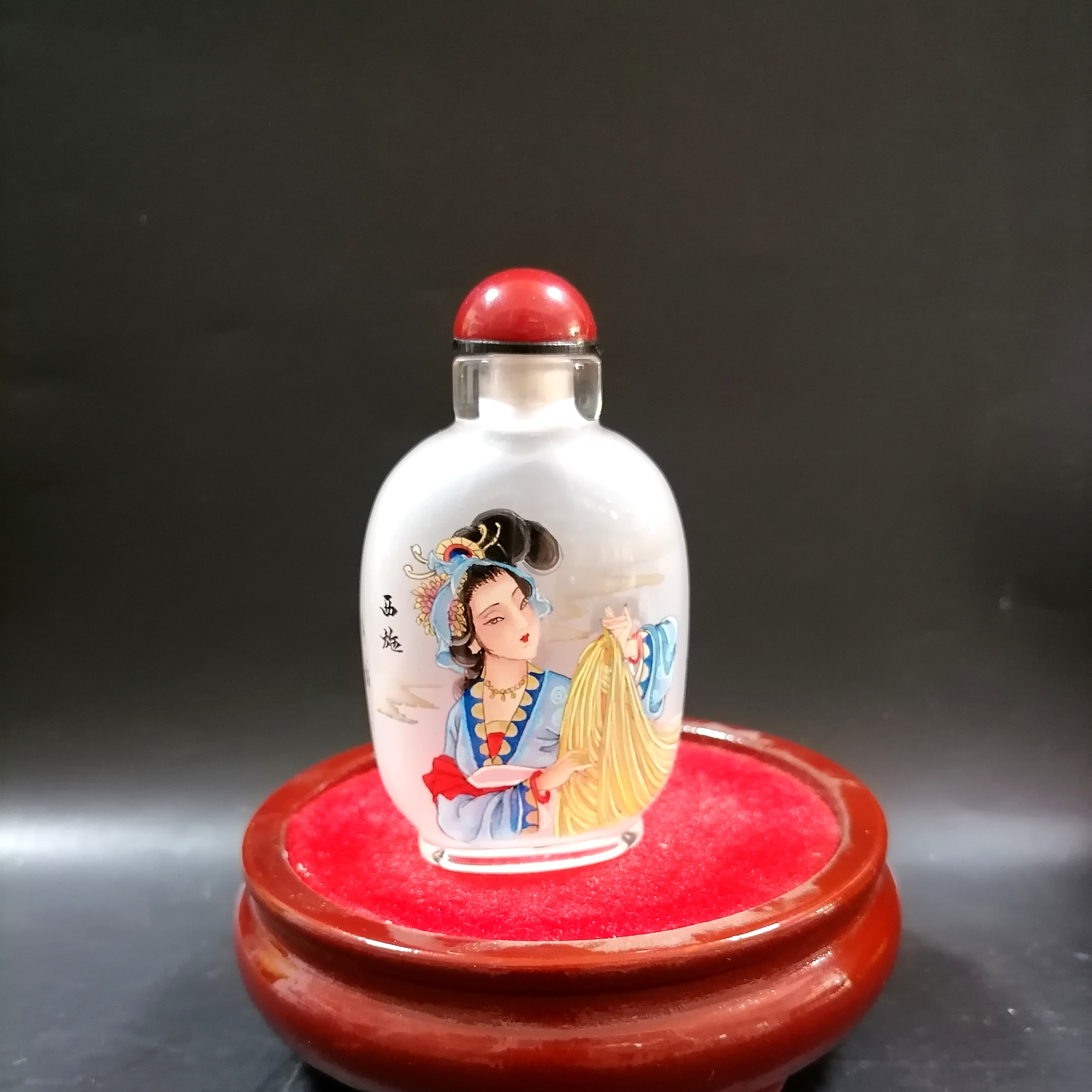 衡水迎春内画艺术中国风特色手工艺品，壶高9厘米宽5厘米四美图