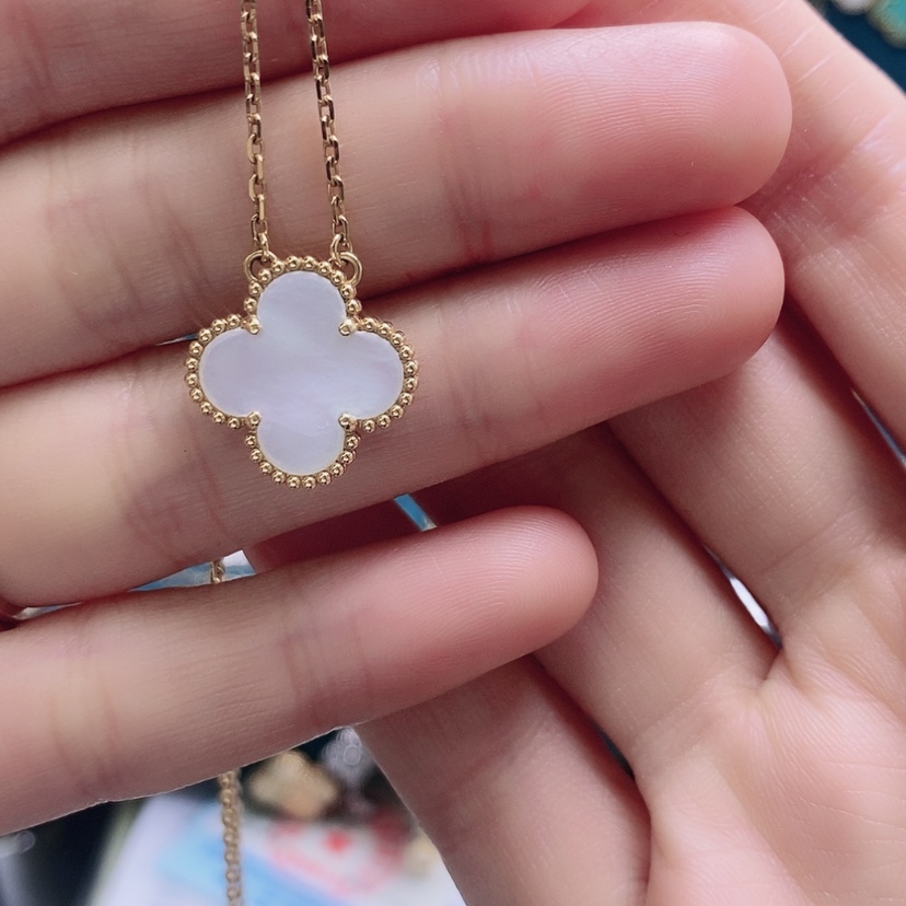 【闪购商品】贝壳（贝母）x白贝母k黄项链18K金镶嵌