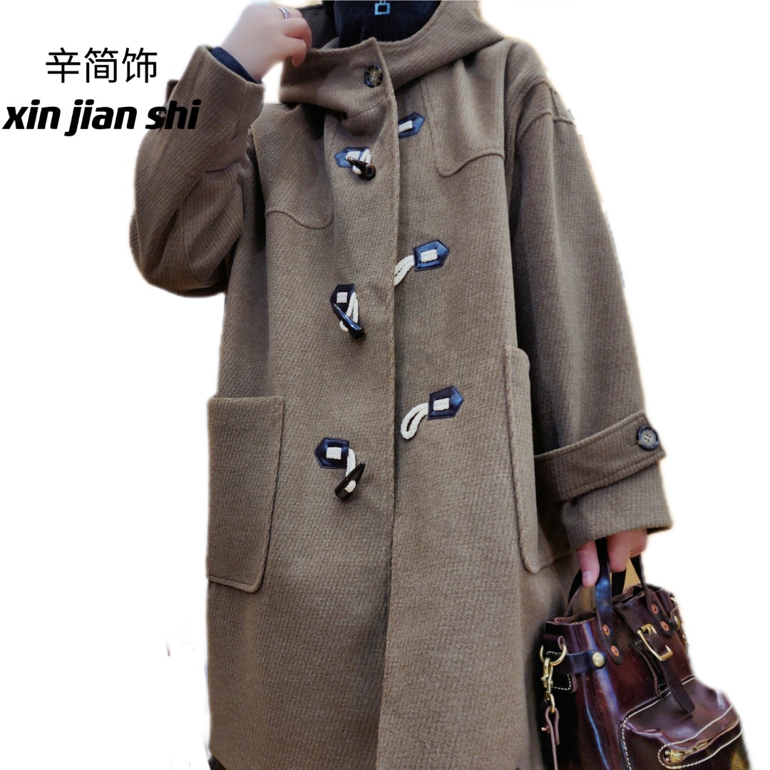 【简简推荐】-冬季时尚高级连帽外套中长款气质欧绒大衣2280