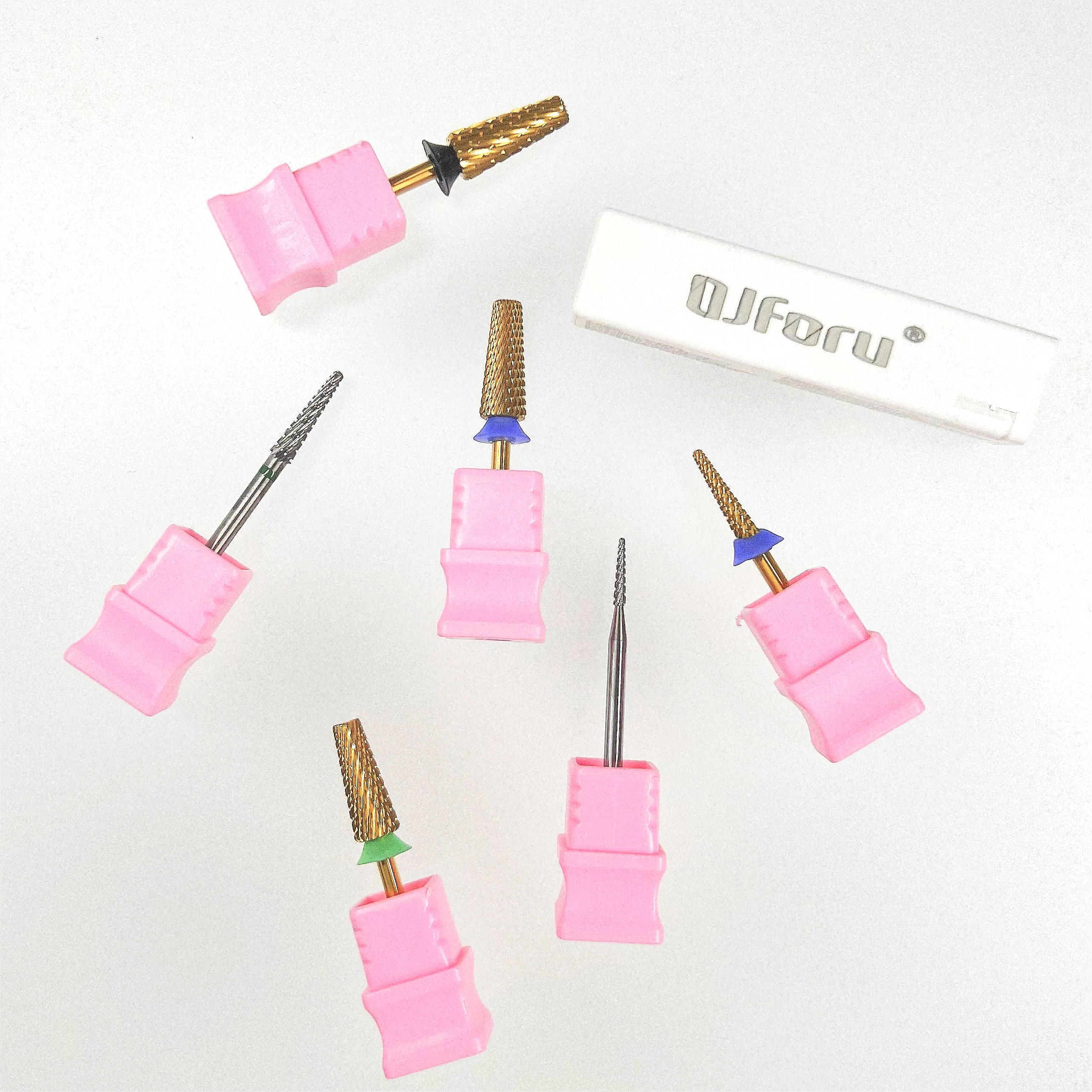 QJforu奇迹喵喵美甲打磨头卸甲五合一叉齿锥形卸钻打磨头