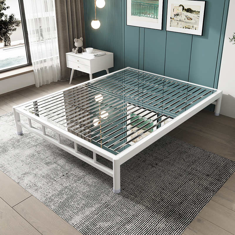 不锈钢床加厚1.2米单人1.5/1.8m双人榻榻米非铁艺铝合金床架办公