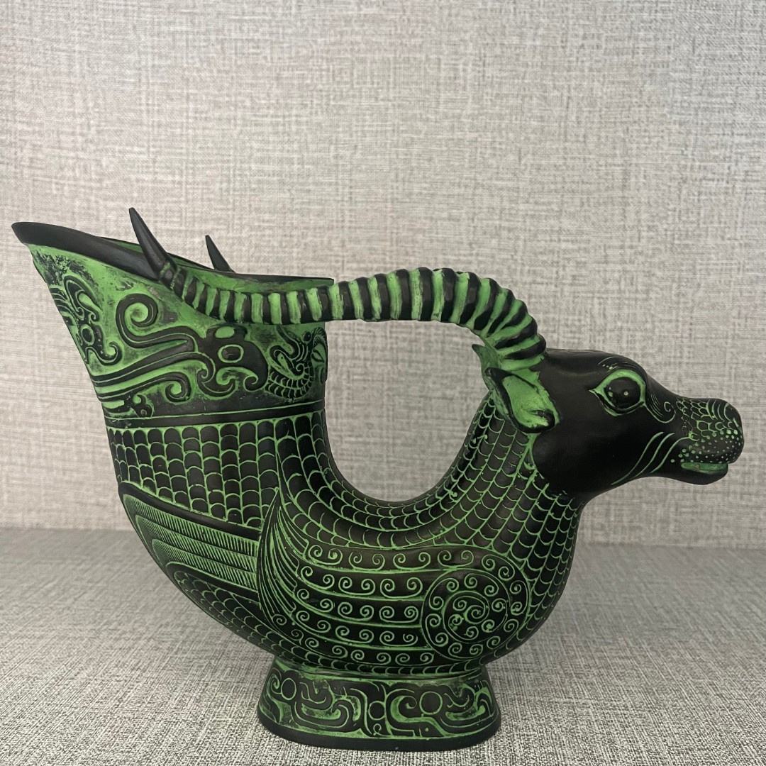 西周盛酒器牛角杯影视道具家居饰品摆件