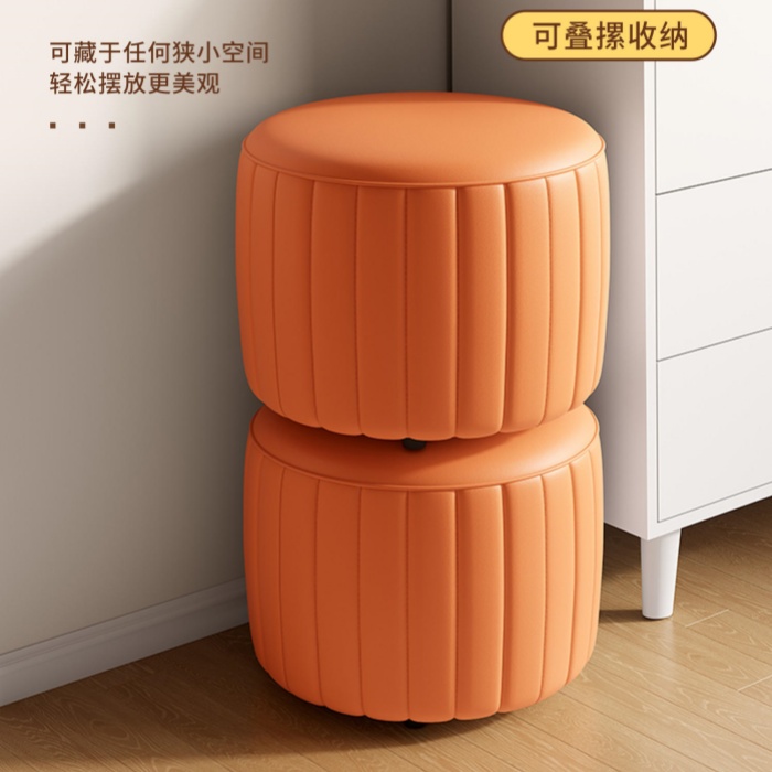 小凳子家用实木矮凳圆凳客厅茶几沙发小板凳软墩子创意皮凳换鞋凳
