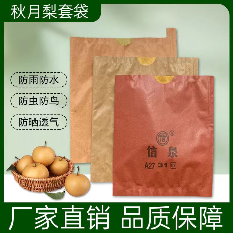 秋月梨系列专用套袋双层套袋遮光透气防鸟丰水梨纸袋厂家直销信泉