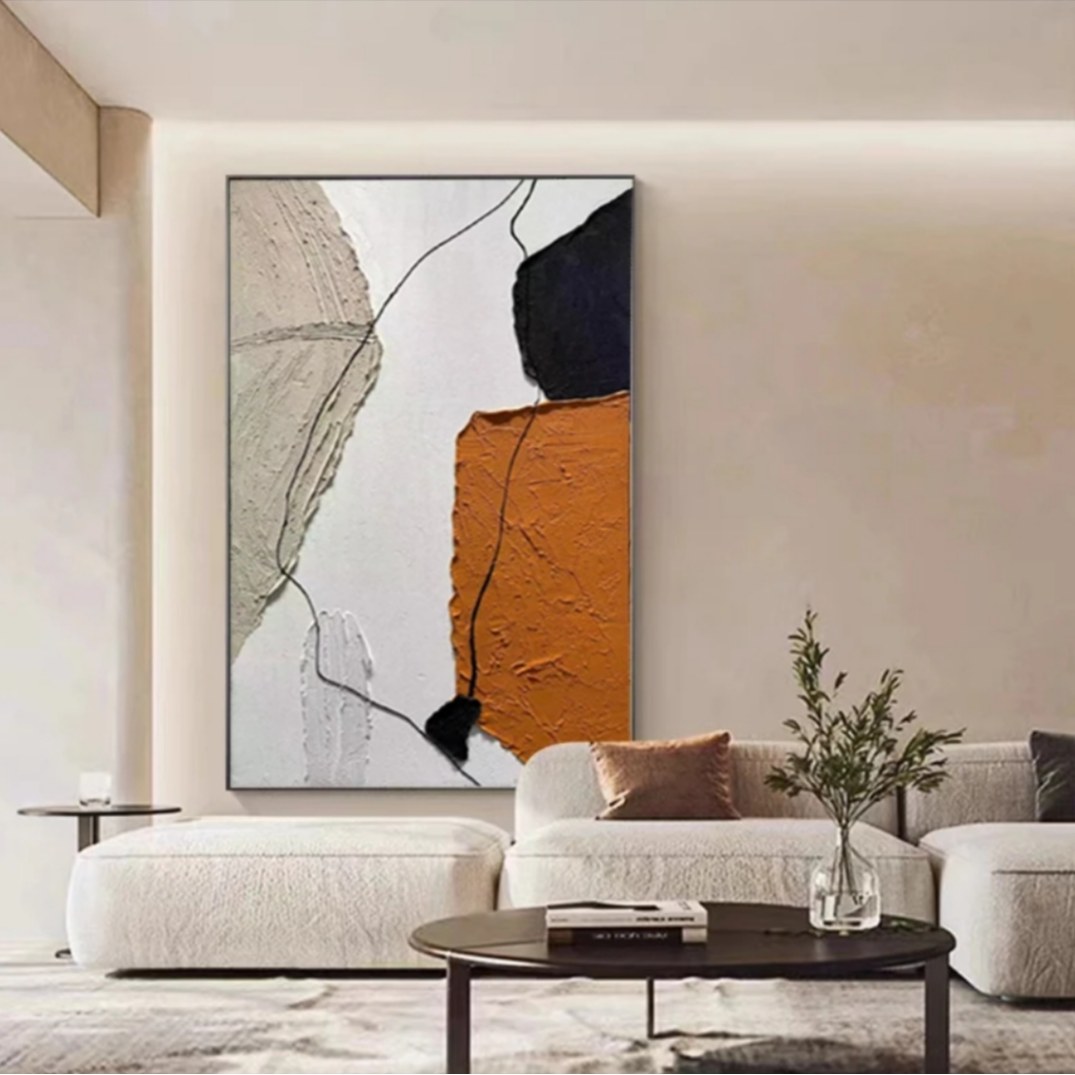 艺琳纯手工机理画《南城往事》玄关挂画 客厅墙画 床头画 现代轻奢