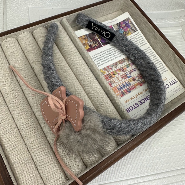 【卓菲】原创设计水貂毛皮质小狗发箍6223