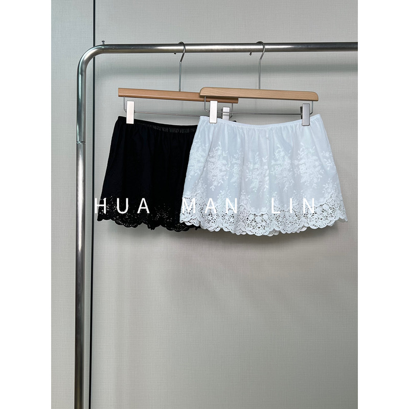 【花满林】两色全松紧腰蕾丝打底裙66588