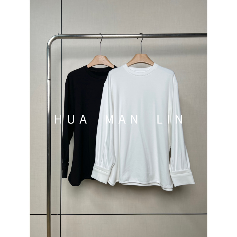 【花满林】两色圆领加绒加厚打底上衣99335