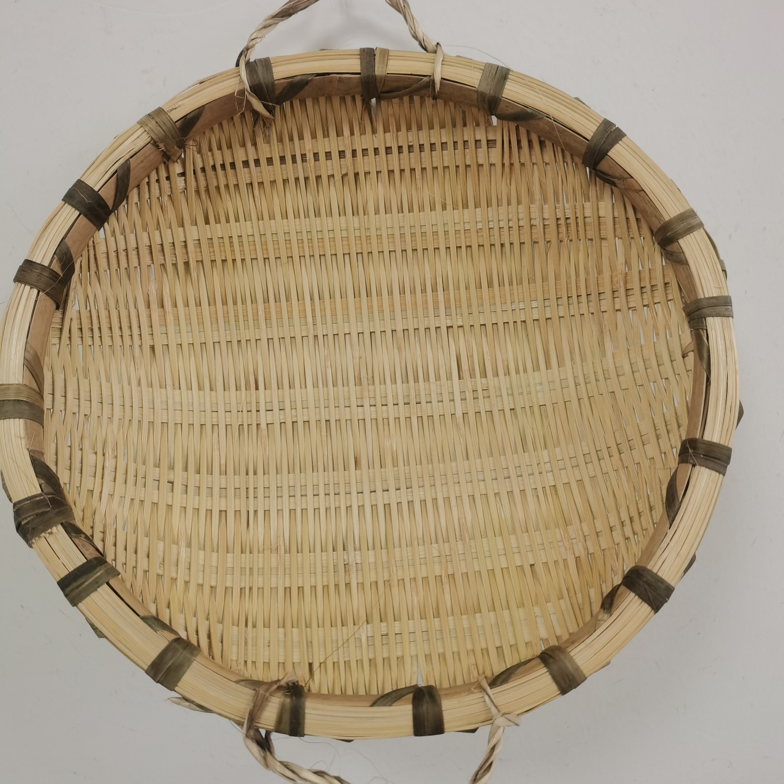 馒头筐青篾手工编织老式沥水沥米淘菜老手艺人圆形装馒头收纳筲箕