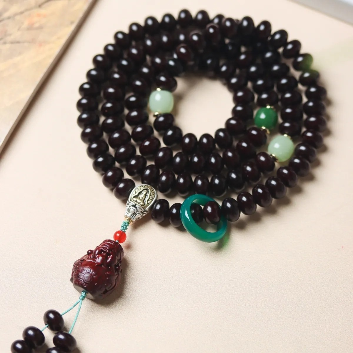 溏心菩提根老料8*10算盘珠108多圈手串脖挂手持念珠男女百搭国风