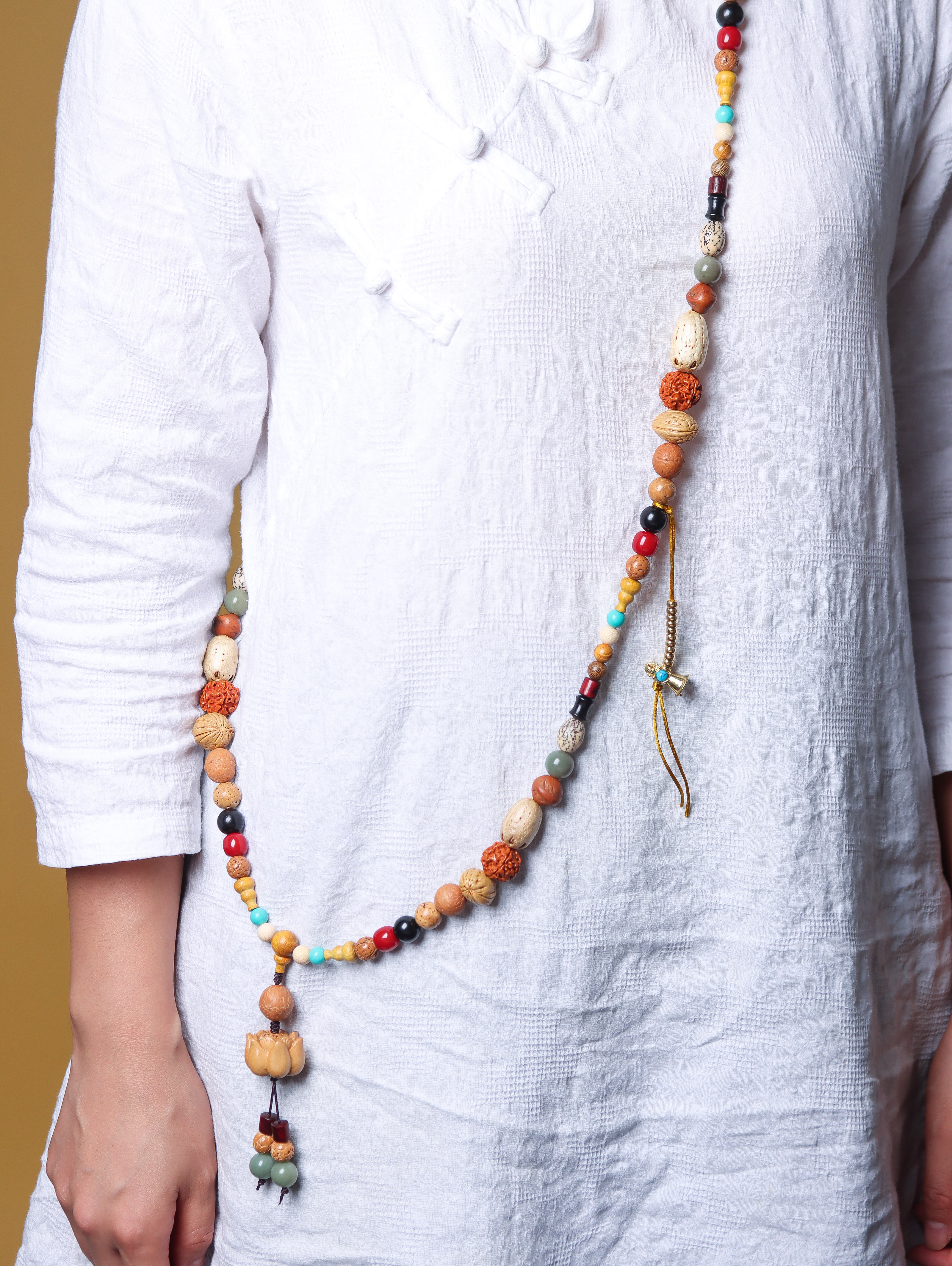 （年岁款）多宝菩提子菩提根桃核龙纹星月凤眼菩提斜挎脖挂男女百搭