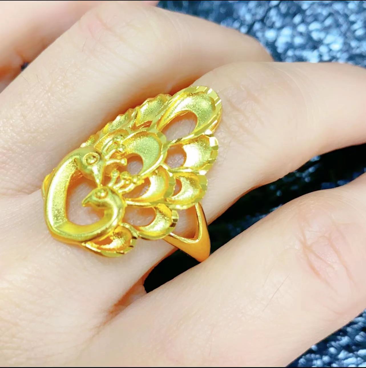 铜合金戒指 【一立金沙】爱心凤凰戒指