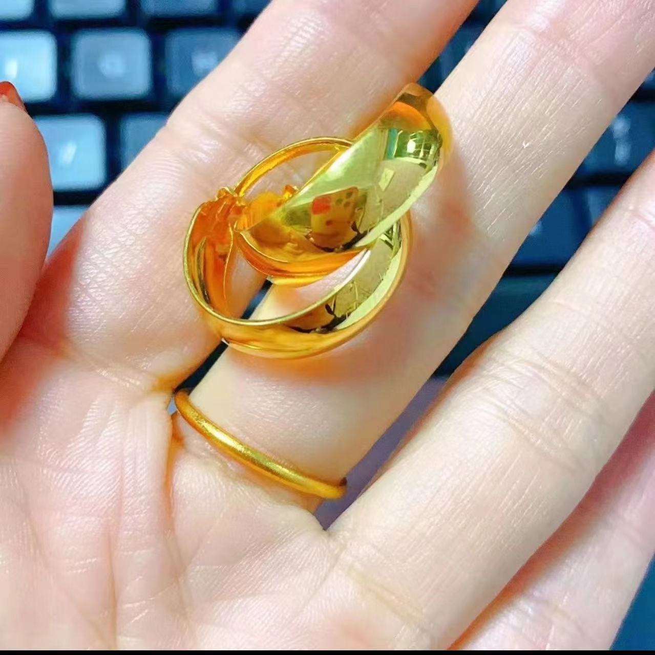 铜合金耳饰 【一立金沙】妈妈耳扣金色首饰饰品女款光面气质百搭