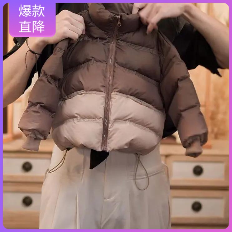 巴拉巴拉儿童男女通用2013款冬季保暖羽绒棉服新款拼色棉袄加厚立