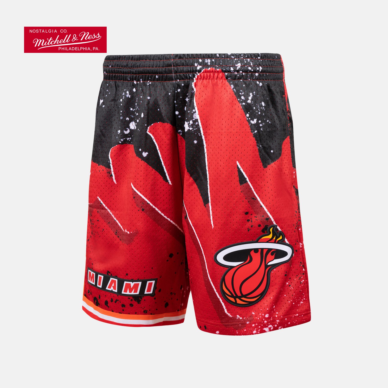 热火队复古球裤SW 超级篮球 网眼运动休闲短裤 NBA-Mitchellness